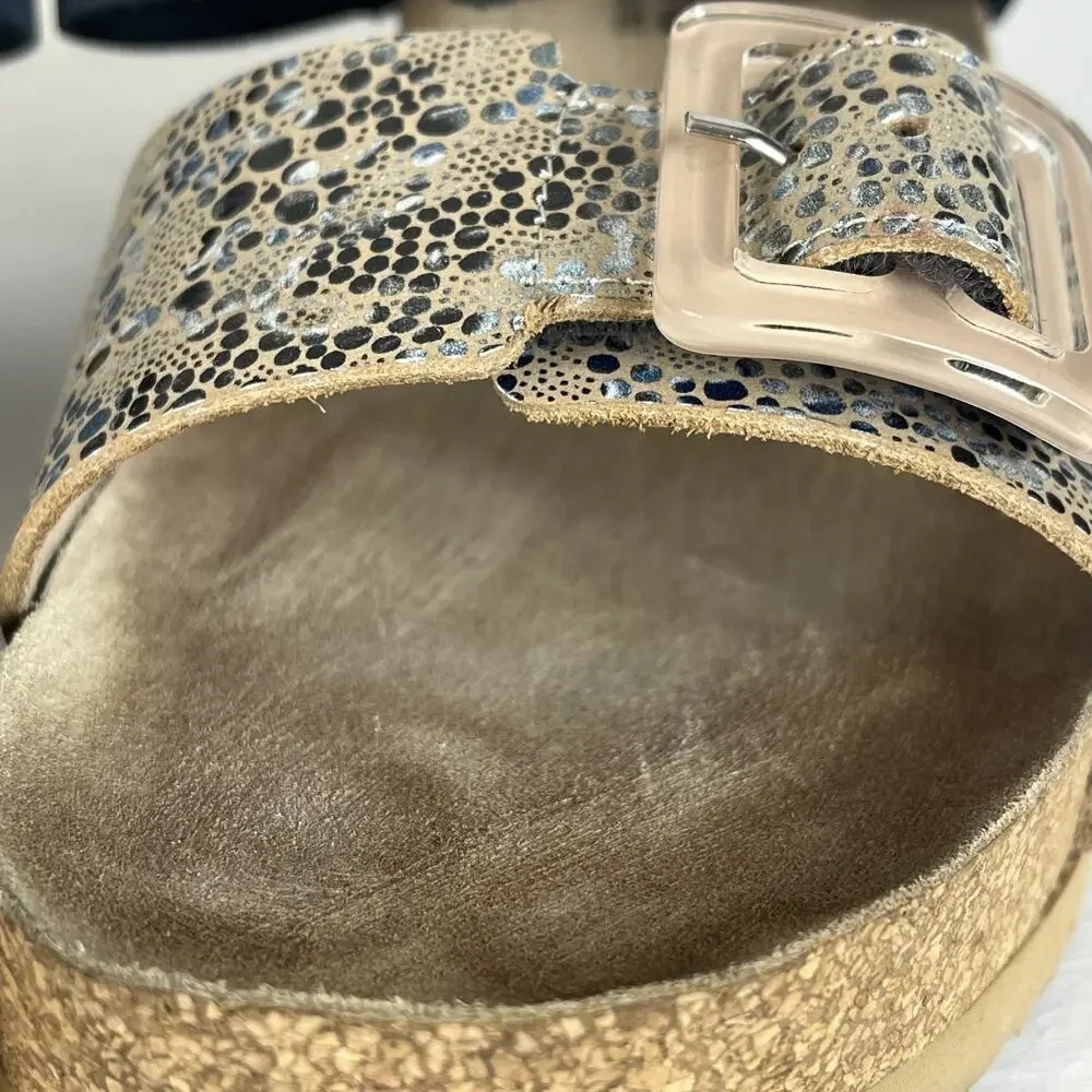 Mephisto Lissia Navy Wedge Comfort Sandal Women's Size 9.5